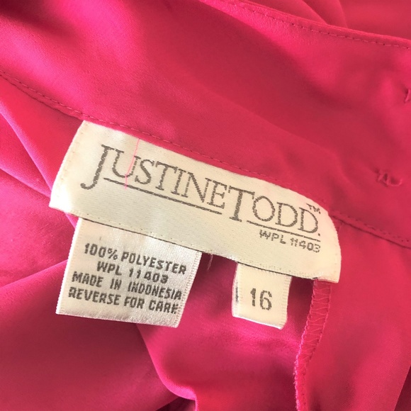 Justine Todd Pink Short Sleeve Blouse Shoulder Pad - Picture 3 of 4